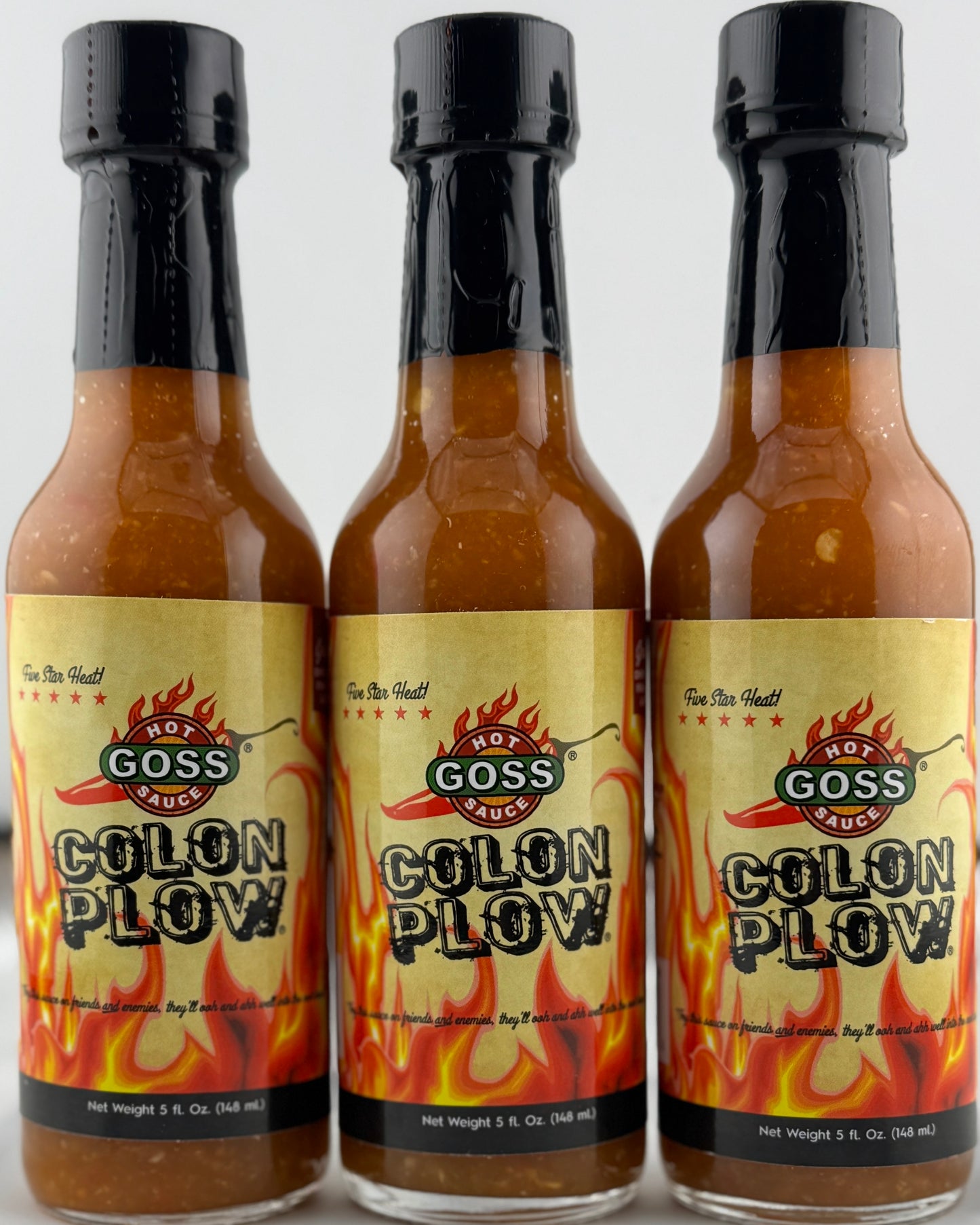 Colon Plow Hot Sauce- 5 Ounce Bottle 3 Pack
