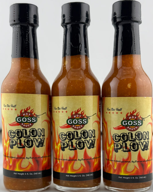 Colon Plow Hot Sauce- 5 Ounce Bottle 3 Pack